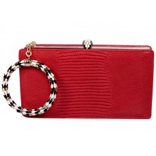 Bvlgari Serpenti Framed Pochette V Ještěří Kůži Růže