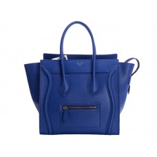 Střední kabelka Celine Luggage Tote z telecí kůže v světle modré barvě
