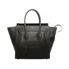 Celine Luggage Medium Tote z telecí kůže tmavě zelené barvy
