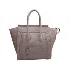Střední kabelka Celine Luggage Tote z telecí kůže khaki s krokodílí kůží