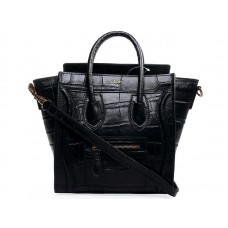 Celine Luggage Mini Tote z černé krokodílí kůže