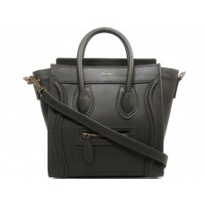 Celine Luggage Mini Tote z telecí kůže, zeleno-černé