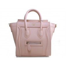 Celine Luggage Mini Tote z telecí kůže růžové