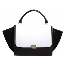 Celine Trapeze ramenní taška Multicolor z telecí kůže bílá/černá/semišová černá
