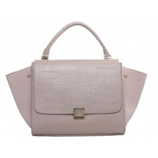 Celine Trapeze ramenní taška Multicolor Crocs Leather Light Khaki/Khaki Semiš