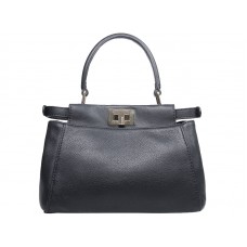 Kožená kabelka Fendi Iconic Mini Peekaboo v černé barvě