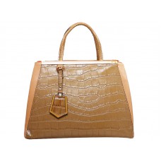 Fendi 2jours telecí kůže tote bag krokodílí béžová