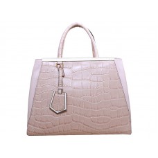 Fendi 2jours telecí kůže tote bag krokodílí růžová