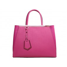 Fendi 2jours telecí kůže tote bag sytě růžová