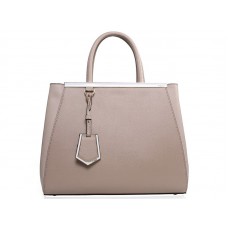 Fendi 2jours telecí kůže tote bag světle šedá