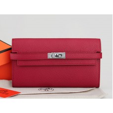 Hermes Dogon Togo Originální Kožená Kelly Dlouhá Peněženka Burgundy