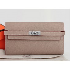 Hermes Dogon Togo Originální kožená Kelly dlouhá peněženka šedá