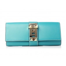 Hermes Medor Clutch tyrkysová