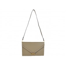 Hermes Pilot Envelope Clutch šedá se zlatým hardwarem