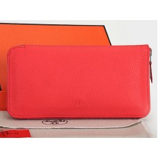 Hermes Zip Peněženka Originální Kožená Melounová Červená