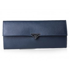 Prada Saffiano telecí kožená peněženka Bifold modrá
