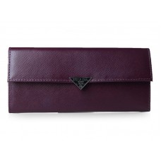 Prada Saffiano telecí kožená peněženka Bifold fialová