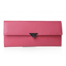 Prada Saffiano telecí kožená peněženka Bifold Rosé