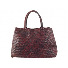 Bottega Veneta Barcelona Cabat červená a černá