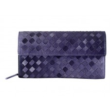 Bottega Veneta Intrecciato Nappa kontinentální peněženka s knoflíkem fialová