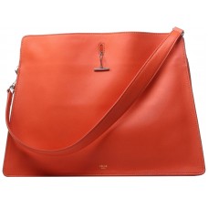 Celine kožená kabelka přes rameno oranžová