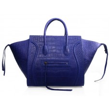 Celine Luggage Phantom Square Tote Bag Crocs Fialová