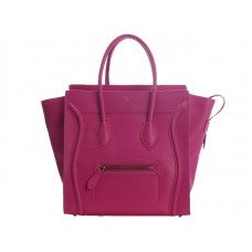 Celine Luggage Medium Tote z telecí kůže v zářivě růžové barvě