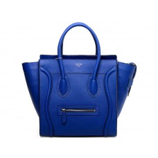 Střední kabelka Celine Luggage Tote z telecí kůže královsky modrá