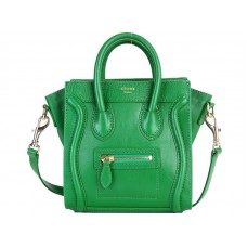 Celine Luggage Mini Tote v telecí kůži zelené barvy