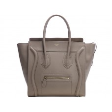 Střední kabelka Celine Luggage Tote z telecí kůže v khaki barvě