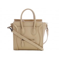 Celine Luggage Mini Tote z telecí kůže béžové barvy