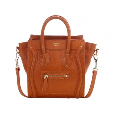 Celine Luggage Mini Tote z telecí kůže oranžové