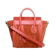 Celine Luggage Mini Tote z telecí kůže oranžové/semišové oranžové
