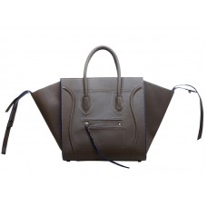 Celine Luggage Phantom Square Tote Bag šedá s modrým lemováním