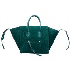 Celine Luggage Phantom Square Tote Bag Semišová kožená taška Grass