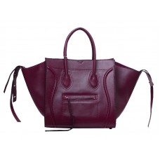 Celinová taška Luggage Phantom Square Tote s černým lemováním, vínová