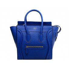 Malá kabelka Celine Luggage Tote z telecí kůže modré barvy