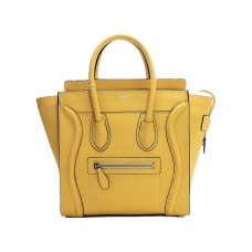 Celine Luggage Malá taška z telecí kůže žlutá