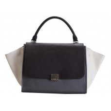 Celine Trapeze ramenní taška Multicolor Calfskin Čokoládová/Šedá/Krémová