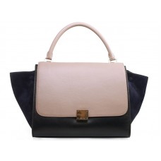 Celine Trapeze ramenní taška Multicolor z telecí kůže růžová/černá/semišová modrá