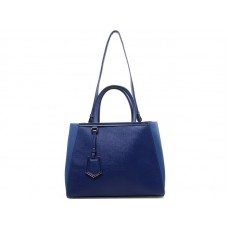 Fendi 2jours telecí kůže tote bag modrá