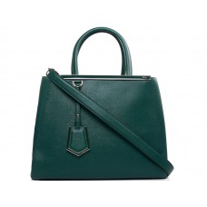 Fendi 2jours telecí kůže tote bag zelená