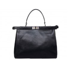 Kožená taška Fendi Peekaboo z telecí kůže, černá