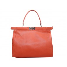 Kožená taška Fendi Peekaboo z telecí kůže oranžová