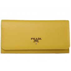 Kožená peněženka Prada Saffiano žlutá