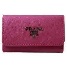 Prada Saffiano 6 klíčenka v růžové barvě