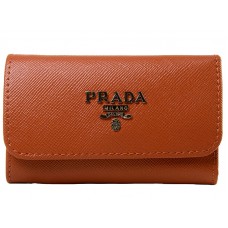 Prada Saffiano 6 klíčenka oranžová