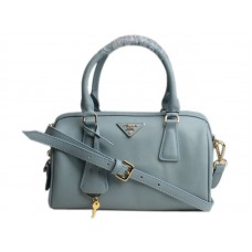 Prada Saffiano telecí kůže střední velikost kabelka světle modrá