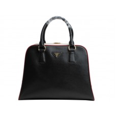 Prada Saffiano kabelka s horním uchem a rámem, černá