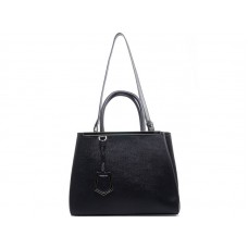Fendi 2jours telecí kůže tote taška černá